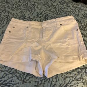 White denim shorts